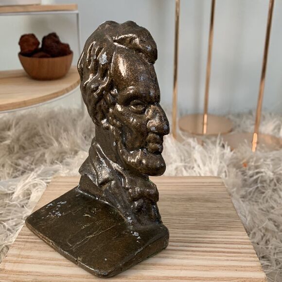 Vintage Abraham Lincoln Metal Bookend - Picture 3 of 13